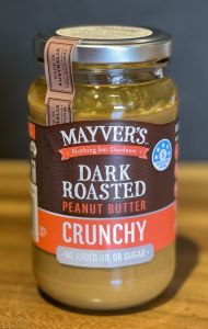 MAYVERS 100% Natural No Added Oil & Sugar Gluten Free Dark Roasted Crunchy HI-OLEIC Peanut Butter {VEGAN} 375gm - Australia [EXP: 28 Sep 2026]
