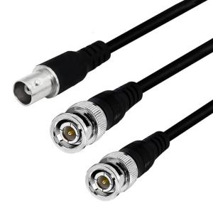 1.6ft 1 in 2 out Coaxial Line Female to Female/Male to Female/Female to Male BNC 1 to 2 Connector Cord Splitter Wire