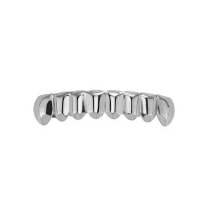 LIUJIR Glossy Finish Teeth Grillz Top Bottom Set Anti Slip Eco-friendly Copper Teeth Jewelry Fashion Shiny Teeth Grillz Caps Party