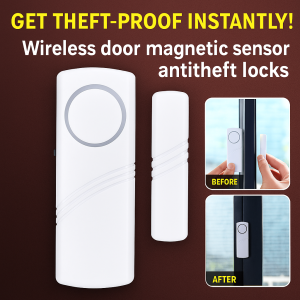 Door and Window Burglar Alarm Wireless Magnetic Sensor High Decibel Alert Home Office Shop Portable Security Device