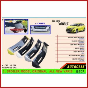 spoiler all new yaris 2014 - 2021 TRD sportivo oem plastic ABS + lampu