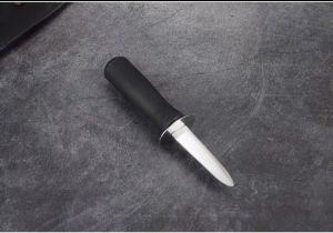 Dao Tách Vỏ Hàu Thép Không Rỉ Cán Đen Cứng Cáp Tách Mở Vỏ Hải Sản Tiện Lợi