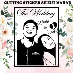 cutting stiker siluet poto pernikahan / Mahar Koin / poto frame wedding