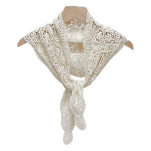 Feminine Cotton Lace Scarf Elegant Floral Embroidery Shawl Stylish Fashion Accessory for Spring Summer Fall Outfits