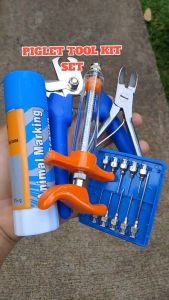 6-in-1 Piglet Tool Kit Pig Syringe+Needle+Teeth Cutter+Tail cutter+Crayon Marker+Castration Cutter