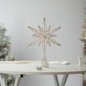 SDFSF LED Lights Christmas Tree Toppers Star Glitter Glowing Christmas Treetop Decoration Creative Iron Christmas Ornaments New Year