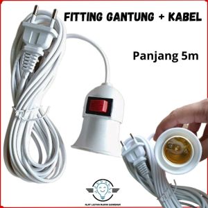 Kabel + fiting gantung perpanjangan 5m-K