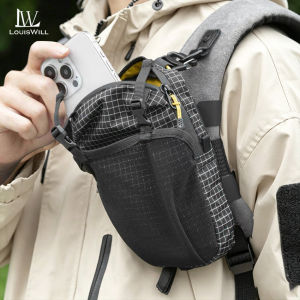 LouisWill Hiking Small Bag Outdoor Detachable Sling Crossbody Bag Water Bottle Phone Holder With Removable Shoulder Strap And Magic Tape For Hiking Camping Travel