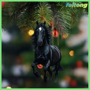 【feitong】🚕🚕【HOT SALE】 จี้อะคริลิครูปม้าแบบ2D จี้กระจกมองหลังรถห้อยประดับตกแต่งคริสต์มาสตกแต่งงานเลี้ยงปีใหม่