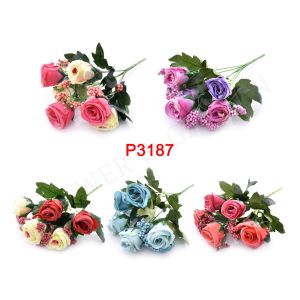 FC P3187 Bunga Mawar Buatan dengan Bahan Sutra untuk Hiasan Dekorasi Bunga Hias