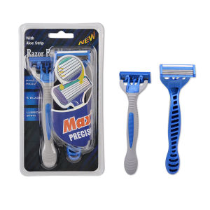 Isi 2 piece MAX Pisau Cukur Stainless Steel Lima Lapis Pria Pisau Cukur Manual Dapat Diganti