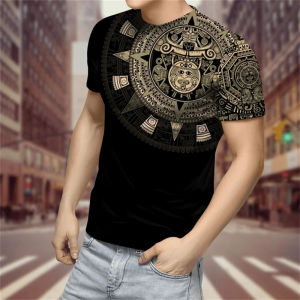[Local Stock] HBESTY Halloween Christmas Mexico 3D Printed T-Shirt Mens Aztec Cool Exquisite Pattern Tee Shirts Summer Fashion Casual Short Sleeve Loose Tops Tees