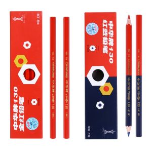 Red and Blue Pencils with Thick Rod Dual Head 10pcs Colored Pencil Woodworking Construction Medicine Pencils for Drawing Writing