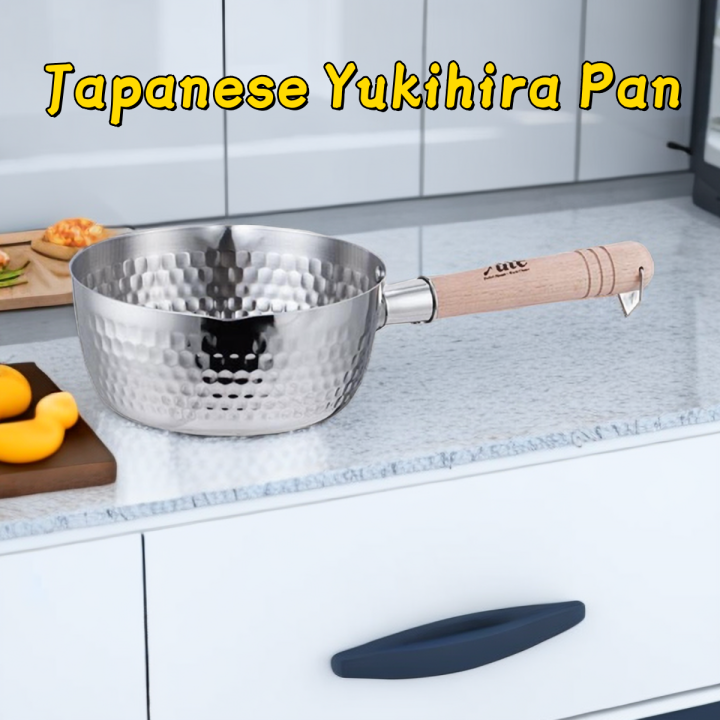 Stainless Japanese Yukihira Pan Wood Handle NonStick Boiled Flour 18cm