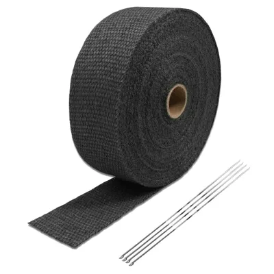 5M*5CM Titanium Exhaust Heat Wrap Roll for Motorcycle Fiberglass Heat Shield Tape with Stainless Ties