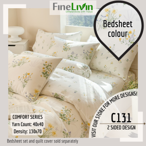 [FineLivin]Comfort QUEEN/KING Fitted Bedsheet| Quilt Cover (Sold Separately)| 100% Pure Cotton [C-3]