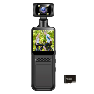 4K Vlogging Camera Handheld Video Camcorder Stabilization 180 Degree Rotatable Lens with LCD Screen for Outdoor