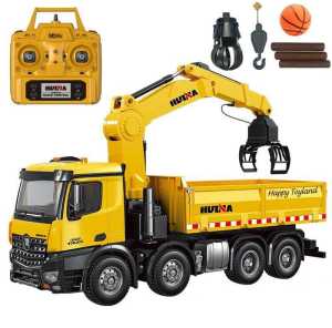 🚚 HUINA 1538 RC Dump Truck 1:14 26CH Alloy Timber Grabber Construction Vehicle Ready Stock