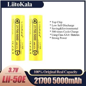 LiitoKala 100% Original New Battery 21700 Lii-50E 3.7v 5000mAH 2C Discharge For High-power Appliance