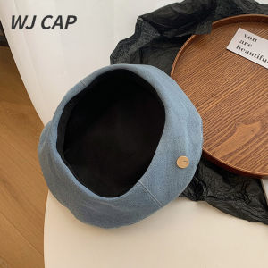 【 WJ 】Denim beret womens versatile painter hat