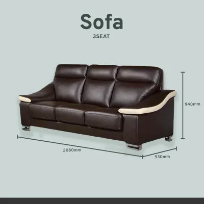 SET OF 3 SOFA / LIVING ROOM SOFA SET / LEATHER SOFA SET