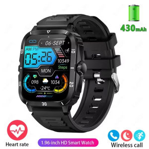 New Smart Watch for Men 3ATM Waterproof 1.96” Heart Rate/SpO2/Sleep Monitor Fitness Watch 100+Sports Mode for iOS Android
