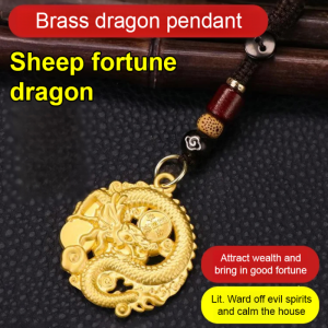 Gold Dragon Pendant Necklace Zodiac Sign Amulet Sweater Chain Fashion Classic Jewellery Gift For Men Women