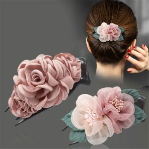 X SHOW Fancy Fabric Flowers Hair Accessories Women Hair Claw Clips Ladies Barrettes Headwear Duckbill Hairclip