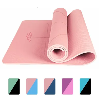 Thảm Tập Yoga Gym Định Tuyến Gobos TPE 2 Lớp 8mm Tặng Kèm Túi Đựng - Thảm Chính Hãng Gobos
