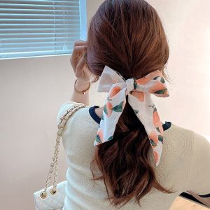 Korean Scrunchie French Bow Silk Scarf Headband Small Incense Wind Ribbon Head Rope Korea Retro Hair Band Small Jewelry Hair Accessories for Women