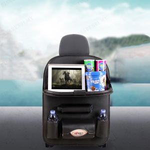 Leather Storage Bag Car Storage Bag Leather Back Seat Multifunction Car Seat Hanging Bag