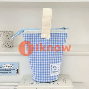 High aesthetic pencil case Japanese mens and womens large capacity pencil case standing stationery bag