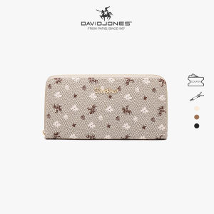 David Jones Paris ผู้หญิงกระเป๋าสตางค์ Pu หนังกระเป๋าถือหญิงขนาดเล็กพิมพ์กระเป๋าสตางค์สตรี