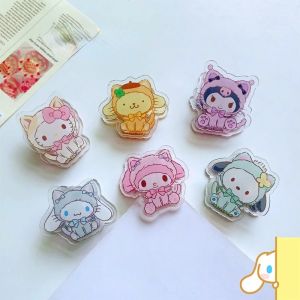 Kawaii Sanrio Kuromi My Melody Hello Kitty Acrylic Clamp Double-Sided Clip PP Clip Cartoon Exquisite Fashion Cartoon Anime Toys for Girls