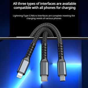 3in1 Data Cable One Tow Three Super Fast Charging Data Cable