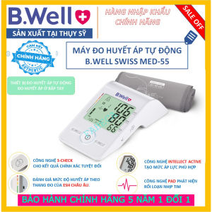 Máy đo huyết áp B.Well Swiss MED-55 đo bắp tay - Nhập khẩu Thụy Sĩ - Bảo hành chính hãng 5 năm 1 đổi 1