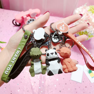 Cute Cartoon Dinosaur Frog Unicorn Pig Cat Koala Deer Panda Rabbit Fox Jewelry Bag Wallet Keychain Free Gift Present