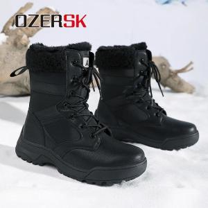 OZERSK New Brand Women Snow Boots Waterproof Winter Keep Warm Plush Snowproof Non-Slip Fashion Platform Women Ankle Boots White
