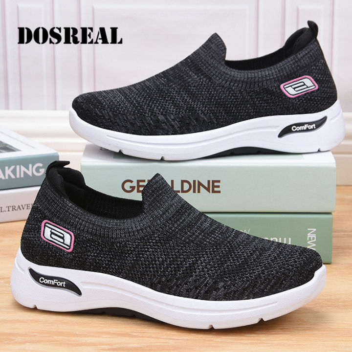DOSREAL Korean Shoes for Women On Sale Slip On Mesh Breathable Women Black  Sneakers Summer Casual Rubber Shoes Running Sport Lazada PH