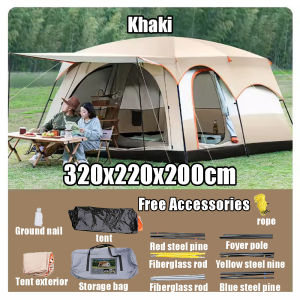 6/8/10/12/14 people tents for camping waterproof Large Space tent Outdoor heavy duty foldable Rainproof Mosquito screen Tents for Camping