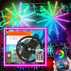 Đèn led pháo hoa RGB 16 triệu màu Size lớn điều khiển trên app điện thoại nháy theo nhạc và hơn 200 chế độ nháy khác nhau có điều khiển từ xa trang trí decor phòng ngủ phòng khách trang trí tết