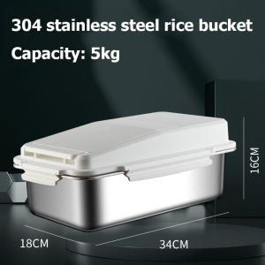 XINHONG 304 Stainless Rice Dispenser 10KG Insect and moisture Proof & Freshness Preserving Ideal for Rice Flour Cereals & Pet Food Storage Dog Food Container