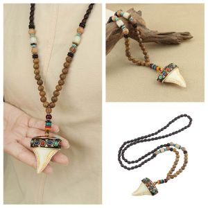 UNIITY Handmade Nepal Necklace Ethnic Jewelry Mala Wood Bead Pendant Necklace Boho Ethnic Jewelry