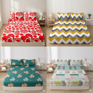 Best Selling Bedsheet cover with garter Bedding set 3 in 1 Set on sale with pair pillow case