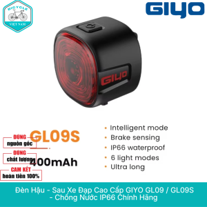 Đèn Hậu Xe Đạp GIYO GL09 / GL09S – An Toàn Thông Minh Chống Nước IP66