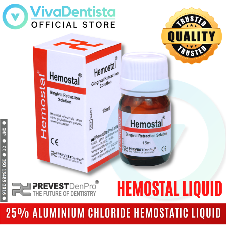 PREVEST DENPRO Hemostal (25% Aluminium Chloride Hemostatic Liquid) Exp ...