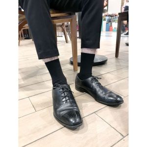 Tất vớ nam cổ cao gân dệt kim chất liệu cotton màu đen trắng made in Vietnam đi giày tây