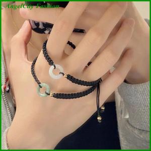 AngelCity Fashion Store Lucky Couple Bracelet Peace Buckle Hand Weaving Bracelet Vintage Girlfriend Birthday Gift