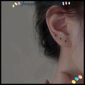 【Jumpping】 ต่างหูเม็ดเดี่ยวเพทายขนาดเล็กอินเทรนด์1คู่สำหรับผู้หญิงต่างหูรูปทรงเรขาคณิตขนาดเล็กทุกวันต่างหูเครื่องประดับเล็บกระดูก