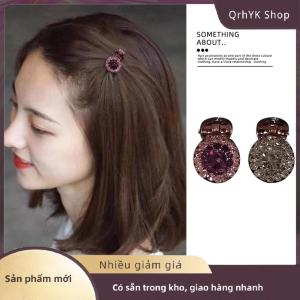 Hàng có sẵn✨ 2 4 cái kẹp tóc mini tròn Rhinestone kẹp móng vuốt nữ Zircon Retro kẹp tóc nhỏ kẹp Tóc Cua Phụ kiện tóc nữ ﻿